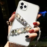 Phone Case For Apple Classic Series iPhone 14 Pro Max 13 12 11 Pro Max Mini X XR XS 8 7 Plus Bumper Frame Rhinestone Full Body Protective Crystal Diamond Silica Gel miniinthebox - thumbnail