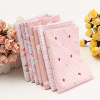 7Pcs Pink Country Style Design Cotton Fabric DIY Household Goods Patchwork Handcraft Sewing Cloth