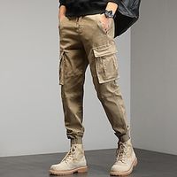 Men's Sweatpants Joggers Trousers Pocket Drawstring Elastic Waist Plain Comfort Breathable Outdoor Daily Going out 100% Cotton Fashion Casual Black Green Lightinthebox - thumbnail