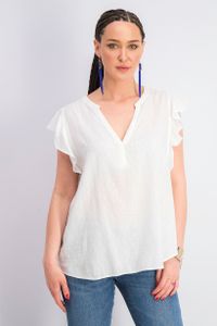 Womens Textured Tops  White