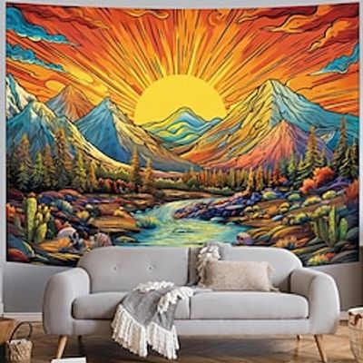 Landscape Hanging Tapestry Wall Art Large Tapestry Mural Decor Photograph Backdrop Blanket Curtain Home Bedroom Living Room Decoration miniinthebox