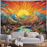 Landscape Hanging Tapestry Wall Art Large Tapestry Mural Decor Photograph Backdrop Blanket Curtain Home Bedroom Living Room Decoration miniinthebox - thumbnail