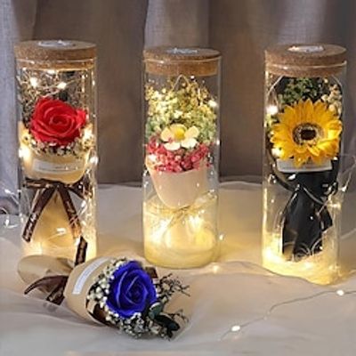 LED Lights, Dry Flowers, Valentine's Day Gifts, Birthday Gifts, Glass Covers, Eternal Flowers, Rose Bouquets, Perfect Gifts for Mother's Day and Thanksgiving Holidays Lightinthebox