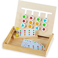 Play Brainy Four-Color amp;amp; Shape Puzzle Game Montessori Toy  Fun amp;amp; Educational 2-Sided Sliding Logic Puzzle for Shape amp;amp; Color Sorting Early Education STEM Toy for Toddlers  Wooden Slide Puzzle (1 Set) miniinthebox - thumbnail