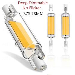 R7s LED Bulb Deep Dimmable No Flicker Glass Tube COB Bulb 78MM High Power R7S Corn Lamp J78 Replace Halogen Light 220V Lampshades Lightinthebox