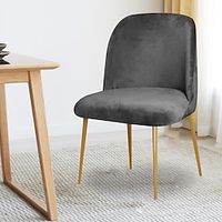 Dining Chair Cover Stretch Velvet Upholstered Side Dining Chair Cover Slipcover Curved Back Mid Century Modern Accent Dining Chair Covers for Kitchen Living Room Lightinthebox - thumbnail