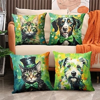 1 pcs Polyester Pillow Cover, Animal Modern Square Zipper Traditional Classic Lightinthebox