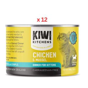 Kiwi Kitchens Chicken & Mussel Dinner Canned Wet Kitten Food 170G Pack Of 12