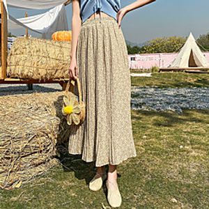 Women's Vacation Beach Casual Streetwear Skirts Floral / Botanical Pleated Print Blue Red Yellow miniinthebox