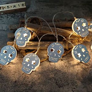 Halloween Wrought Iron Skull Spider Shape String Lights 2M 10LEDs Battery-Powered Fairy Light Holiday Home Garden Decoration miniinthebox