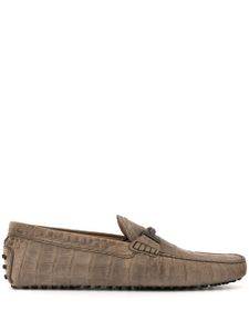 Tod's crocodile effect loafers - Grey