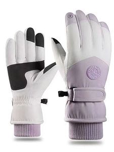 Velvet Thick Riding Equipment Waterproof And Cold-proof Warm Touch Screen Windproof Ski Gloves