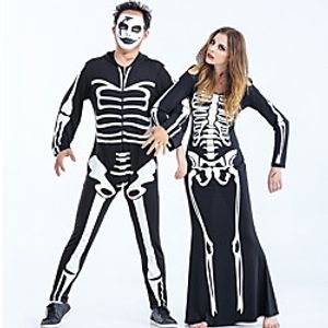 Skeleton / Skull Halloween Costumes Cosplay Suits Dress Bodysuit For Women's Men's Couple's Halloween Ideas miniinthebox