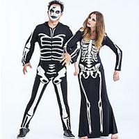 Skeleton / Skull Halloween Costumes Cosplay Suits Dress Bodysuit For Women's Men's Couple's Halloween Ideas miniinthebox - thumbnail