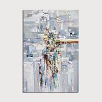 Oil Painting Hand Painted Vertical Abstract Modern Stretched Canvas miniinthebox - thumbnail