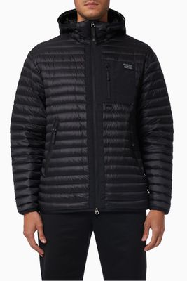 Packaway Lightweight Puffer Jacket with Logo Appliqué Packaway Lightweight Puffer Jacket with Logo Appliqué