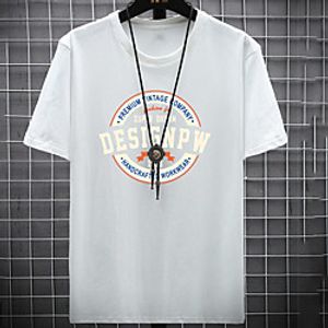 Men's Unisex Tee T shirt Hot Stamping Graphic Prints Letter Plus Size Print Short Sleeve Casual Tops Cotton Basic Fashion Designer Big and Tall White Black Light gray miniinthebox
