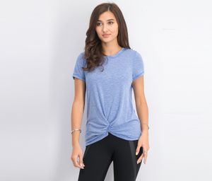 Womens Knot-Front T-Shirt  Cosmic Cobalt