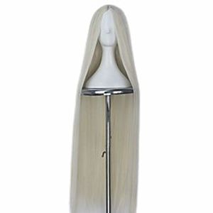 miss u hair unisex extra long 110cm/43.3inch straight wig center part cosplay costume wig (platinum) miniinthebox