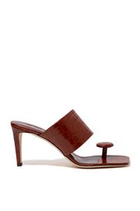Luna Croc-Effect Leather Mules