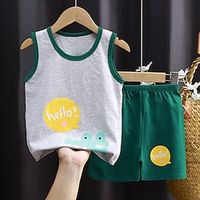Children's Tank Top Set Pure Cotton Sleeveless Girls' Summer Wear  Children's Wear New Summer Boys Two Piece Set Lightinthebox