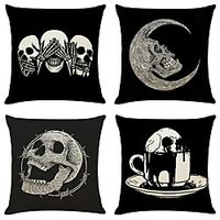 Halloween Double Side Cushion Cover 4PC Soft Decorative Square Throw Pillow Cover Cushion Case Pillowcase for Bedroom Livingroom Superior Quality Machine Washable Indoor Cushion for Sofa Couch Bed Chair Lightinthebox - thumbnail