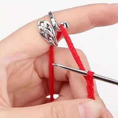 1pc Adjustable Knitting Loop Crochet Ring, Open Finger Ring Yarn Guide Crocheting Accessories Knitting Thimble miniinthebox