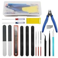 17-Piece Hand Tool Set - Modeler's Essential Perfect for Hobbyists, Ideal for Building Architectural and Automotive Models Lightinthebox