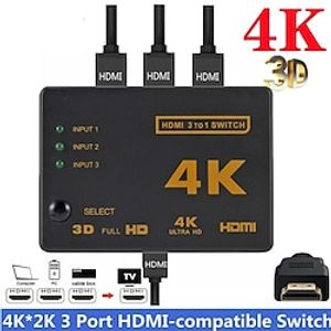 4K 2K 3x1 HDMI Cable Splitter HD 1080P Video Switcher Adapter 3 Input 1 Output Port HDMI Hub for Xbox PS4 DVD HDTV PC Laptop TV Lightinthebox
