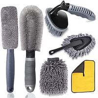 Car Wheel Rim Brush Aluminium Wheel Set, Car Cleaning Brush Kit with Microfibre Rims Cleaning Brush Tyre Brush Wash Mitt Cleaning Cloths Car Duster Brush for Car Motorcycle Bicycle Washing miniinthebox - thumbnail