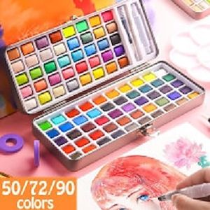507290 Colors Solid Watercolor Pigment Set Neone Metallic Pearlescent Watercolor Paint for Drawing Art Supplie Lightinthebox