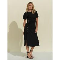 Contemporary Shirred A Line Midi Dress Lightinthebox