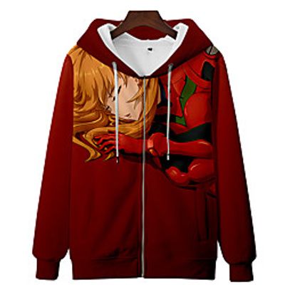 Inspired by Cosplay Soryu Asuka Langley Hoodie Anime 100% Polyester Anime 3D Harajuku Graphic Outerwear For Men's / Women's / Couple's miniinthebox