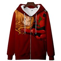 Inspired by Cosplay Soryu Asuka Langley Hoodie Anime 100% Polyester Anime 3D Harajuku Graphic Outerwear For Men's / Women's / Couple's miniinthebox - thumbnail