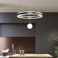 LED Pendant Light 50cm 2-Light Ring Circle Design Dimmable Aluminum Painted Finishes Artisitic Nordic Style Living Room Bedroom Pendant Light 110-240V ONLY DIMMABLE WITH REMOTE CONTROL Lightinthebox