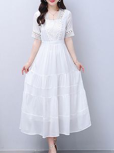 Round Neck Print Maxi Dress