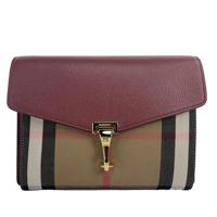 Burberry Macken Small Crimson House Check Leather Crossbody Bag - 84387 - thumbnail