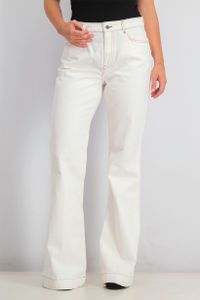 Womens High Waist Flared Jeans  White