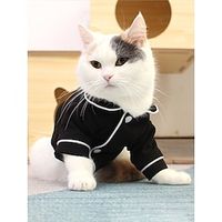 Dog Cat Pajamas Solid Colored Classic Elegant Leisure Indoor Holiday Dog Clothes Puppy Clothes Dog Outfits Warm Black-Black Costume for Girl and Boy Dog Polyster S L XL Lightinthebox - thumbnail