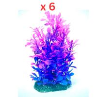 Aquarium Plastic Plant - M402-W7XH13 Cm Pack Of 6