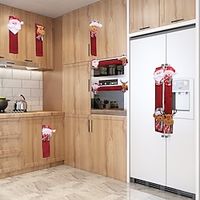 8pcs Christmas Refrigerator Handle Cover with Christmas Tree Reindeer Kitchen Appliance Handle Covers Microwave Oven Dishwasher Fridge Door Handle Protector Xmas Decorations miniinthebox - thumbnail