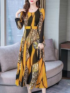 Round Neck Color Block Maxi Dress