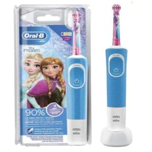 Oral B Vitality D100 Rechargeable Kids 3+ Years Tooth Brush Frozen, Built In 2 Minute Quadrant Timer 4 Removable Disney Character Stickers.