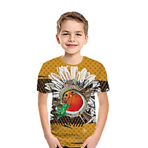Kids Boys' T shirt Tee Short Sleeve 3D Print Bird Animal Yellow Children Tops Summer Active Daily Wear Regular Fit 3-12 Years miniinthebox
