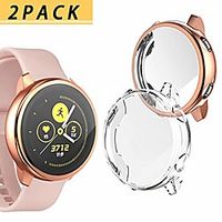 [2 pack]  samsung galaxy watch active 40mm case, tpu scratch-resist frame protective cover shell full coverage screen protector for samsung galaxy watch active 40mm accessories,clearchampagin miniinthebox - thumbnail