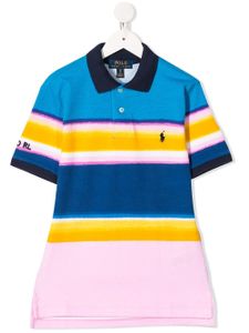 Ralph Lauren Kids striped colour-block polo shirt - Blue