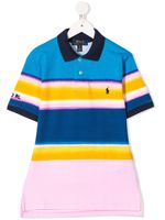 Ralph Lauren Kids striped colour-block polo shirt - Blue - thumbnail