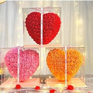 Rose Heart Artificial Foam Flowers with LED Light  Gift Box- Perfect Romantic Gift for Valentine's Day, Mother's Day, Anniversary, Wedding, Birthday, Thanksgiving, and Christmas 25cm10inch Lightinthebox