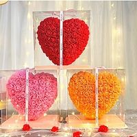 Rose Heart Artificial Foam Flowers with LED Light  Gift Box- Perfect Romantic Gift for Valentine's Day, Mother's Day, Anniversary, Wedding, Birthday, Thanksgiving, and Christmas 25cm10inch Lightinthebox - thumbnail