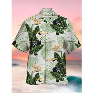 Tropical Toco Toucan Men's Hawaiian Short Sleeve Shirt Lightinthebox